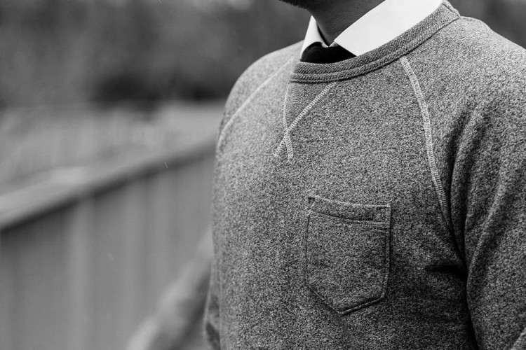A sample of Benjamin Russell sweatshirts reproduced with modern technology 
