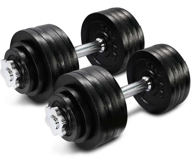 Dumbbells with removable pancakes are the most versatile 