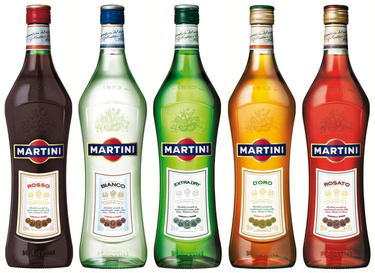 Different types of martinis 
